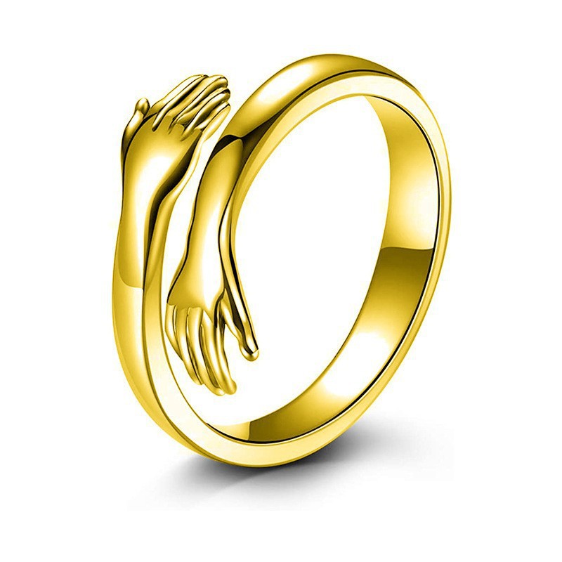 Adjustable Love Hug Couple Ring