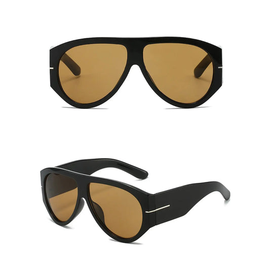 Oversized Retro Aviator Sunglasses for Women & Men, 70S Vintage Thick Frame UV400 Sunglasses, Fashion Shades for Driving, Travel & Outdoor Wear,Back to School,Back to School Haul