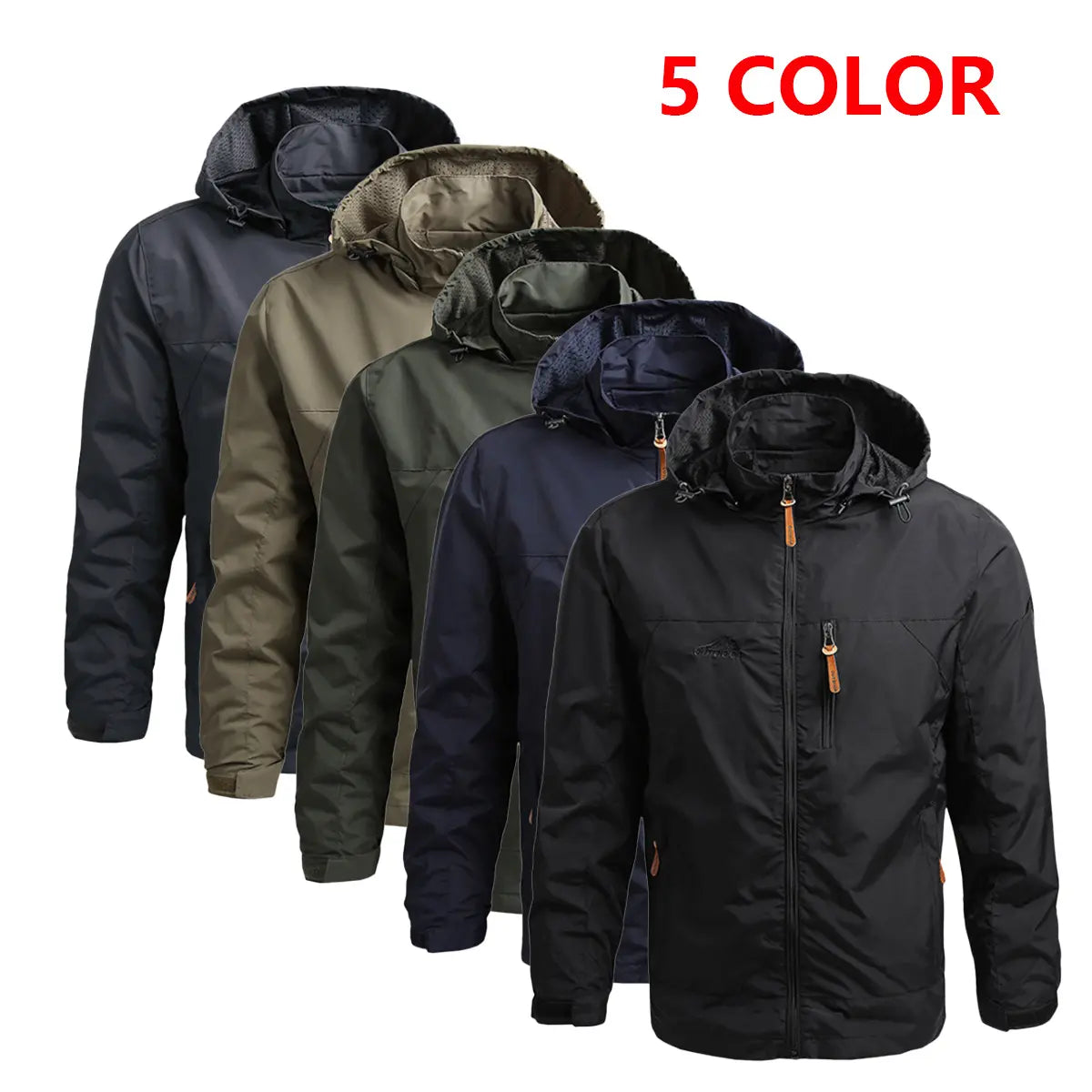 Men'S Lightweight Armygreen Detachable Hooded Zipper Multi-Pocket Casual Windbreaker Jacket Coat Hiking Outdoor Daily Spring Autumn