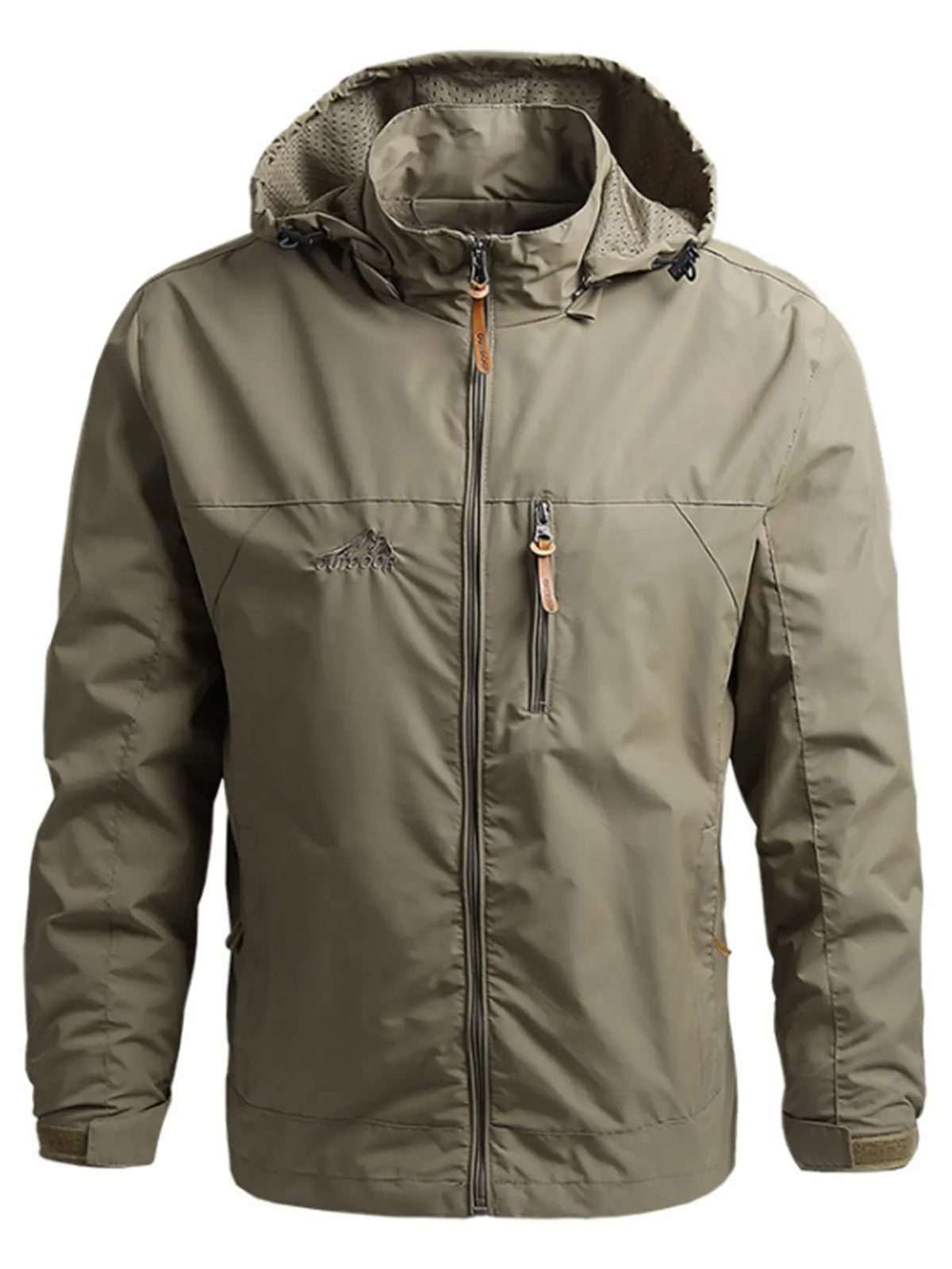 Men'S Lightweight Armygreen Detachable Hooded Zipper Multi-Pocket Casual Windbreaker Jacket Coat Hiking Outdoor Daily Spring Autumn