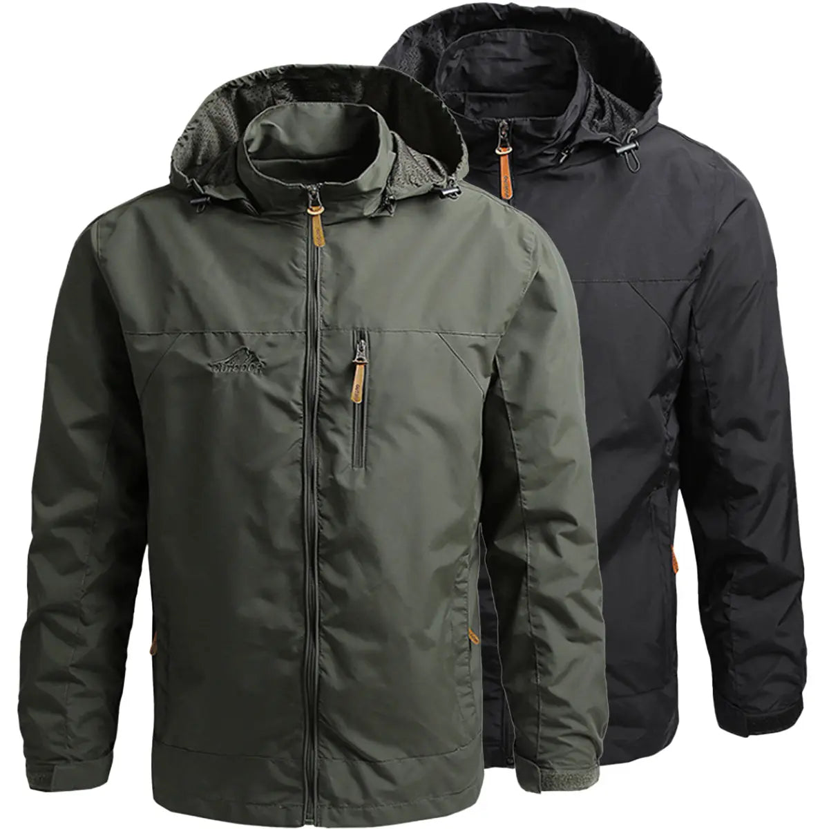 Men'S Lightweight Armygreen Detachable Hooded Zipper Multi-Pocket Casual Windbreaker Jacket Coat Hiking Outdoor Daily Spring Autumn