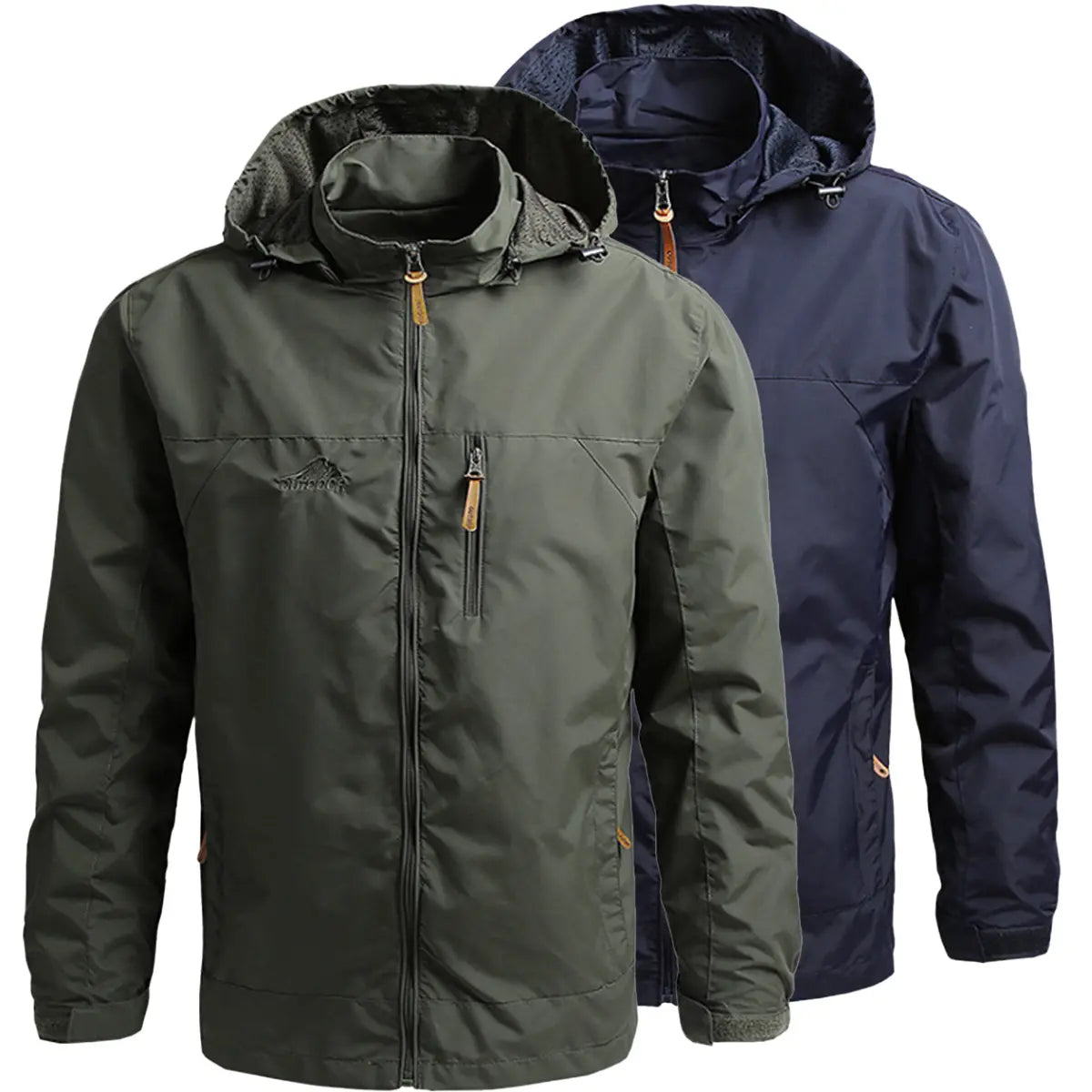 Men'S Lightweight Armygreen Detachable Hooded Zipper Multi-Pocket Casual Windbreaker Jacket Coat Hiking Outdoor Daily Spring Autumn