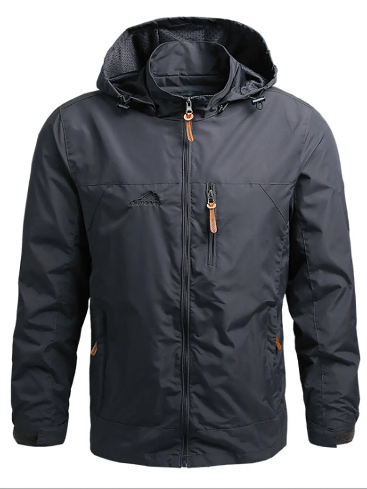 Men'S Lightweight Armygreen Detachable Hooded Zipper Multi-Pocket Casual Windbreaker Jacket Coat Hiking Outdoor Daily Spring Autumn