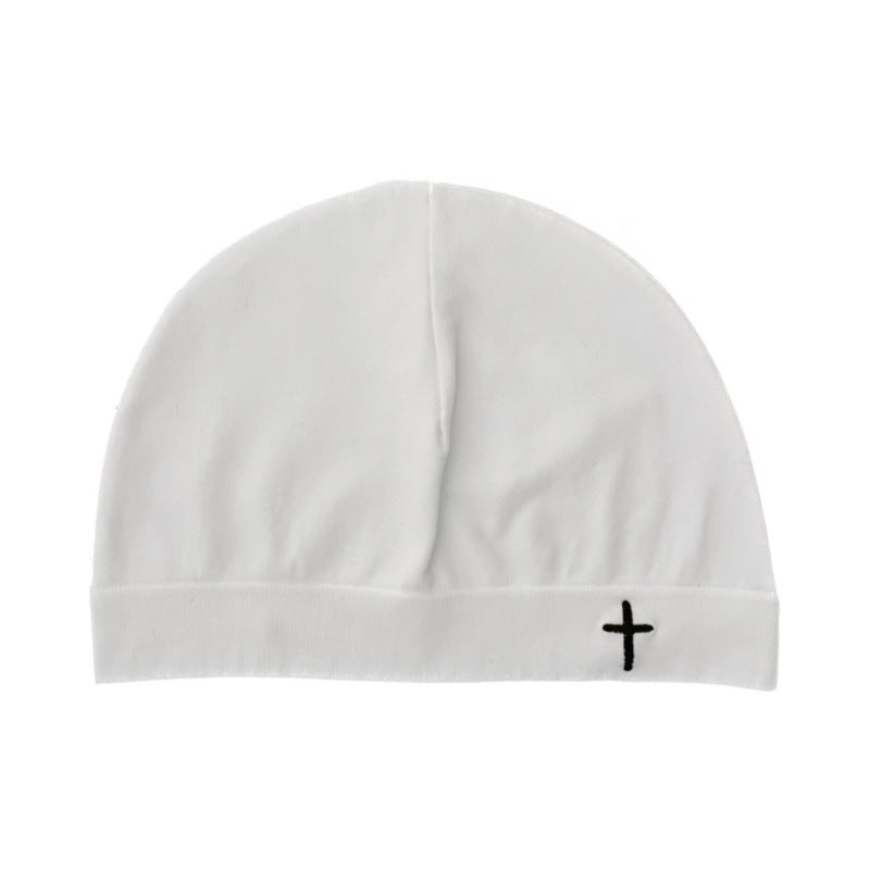 Autumn and Winter Cross Embroidered Knitted Hat