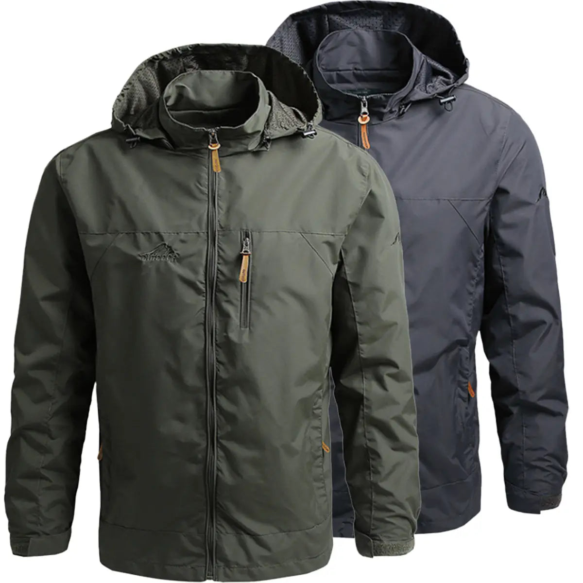 Men'S Lightweight Armygreen Detachable Hooded Zipper Multi-Pocket Casual Windbreaker Jacket Coat Hiking Outdoor Daily Spring Autumn