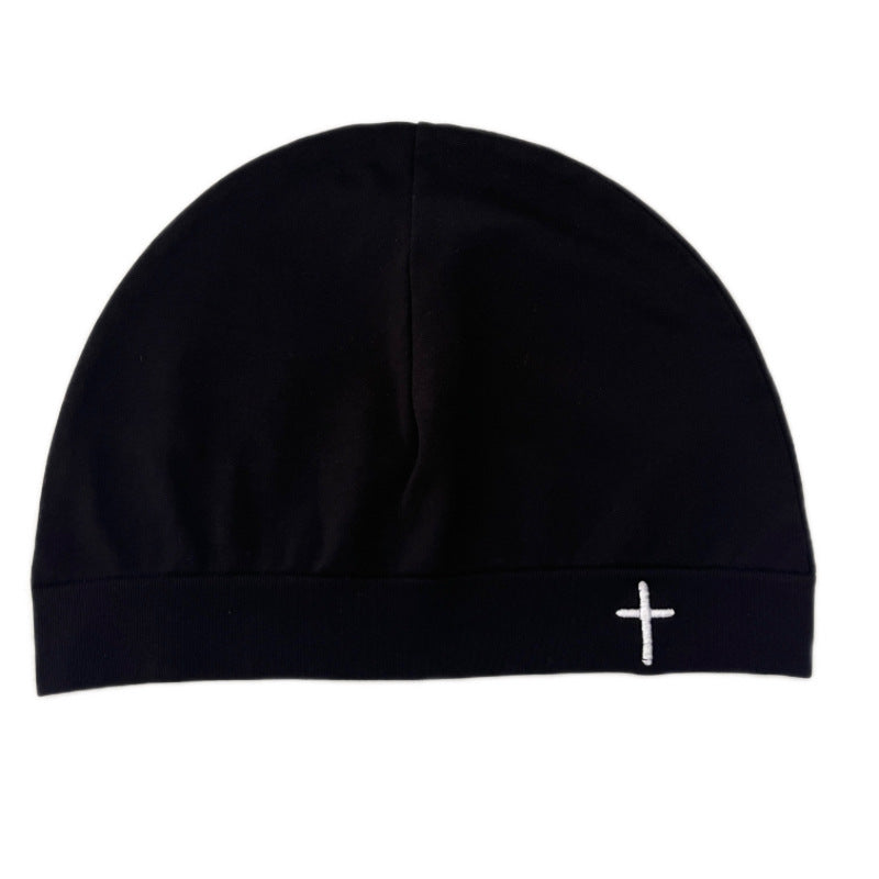 Autumn and Winter Cross Embroidered Knitted Hat